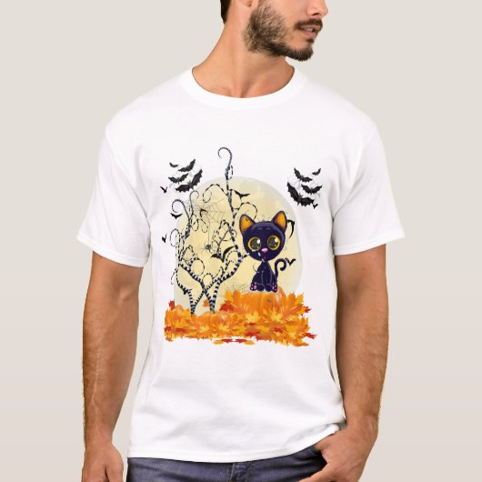 かわいい猫のハロウィン待ち受け Tシャツ (正面)