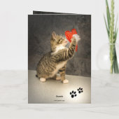 かわいい猫のハートバレンタインカード カード (裏面)