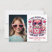 かわいい猫のハートポップ教室写真 ノートカード (正面)