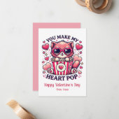 かわいい猫のハートポップ教室 ノートカード (正面/裏面インサイチュ)