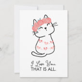 かわいい猫のハート I Love You それだけよ バレンタイン シーズンカード (正面)