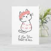 かわいい猫のハート I Love You それだけよ バレンタイン シーズンカード (スタンド正面)