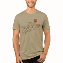 かわいい猫のバスケTシャツ