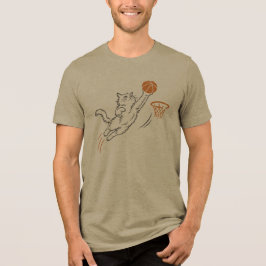 かわいい猫のバスケTシャツ トライブレンドTシャツ