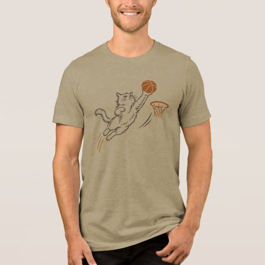 かわいい猫のバスケTシャツ トライブレンドTシャツ (正面)