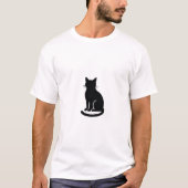 かわいい猫のバックポーズグラフィック Tシャツ (正面)