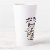 かわいい猫のバブルティー カフェラテマグ (正面)