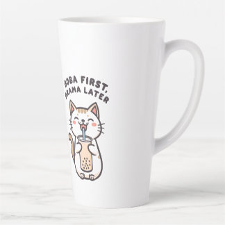 かわいい猫のバブルティー カフェラテマグ