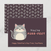 かわいい猫のバレンタインカード - あなたはパーフェクト! シーズンポストカード (正面/裏面)