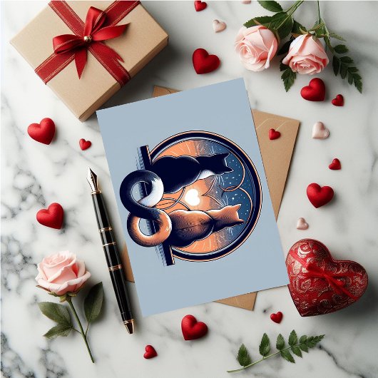 かわいい猫のバレンタインカード シーズンカード