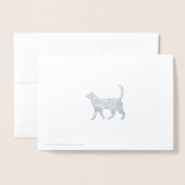 かわいい猫のバースデー・カード 箔カード (裏面封筒付き)