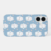 かわいい猫のパターンデザイン iPhone 16ケース (裏面横)