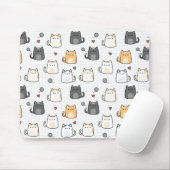かわいい猫のパターンマウスパッド マウスパッド (マウス)