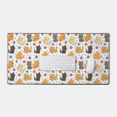 かわいい猫のパターン デスクマット (キーボード&マウス)