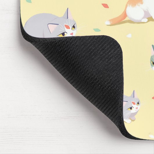 かわいい猫のパターン  マウスパッド (コーナー)