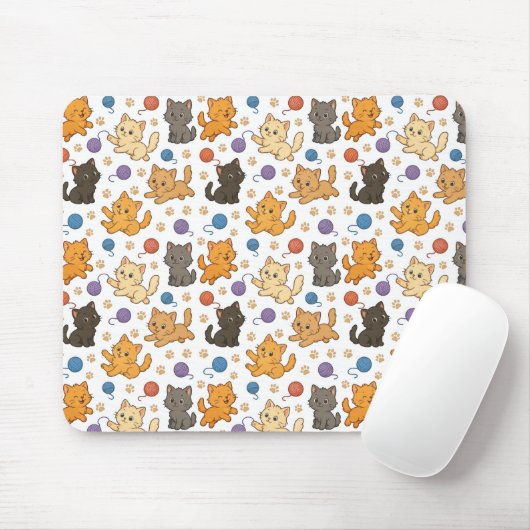 かわいい猫のパターン マウスパッド (マウス)
