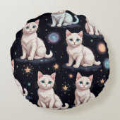 かわいい猫のパターン ラウンドクッション (裏面)