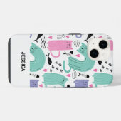 かわいい猫のパターン iPhoneケース (裏面横)