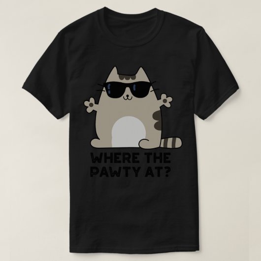 かわいい猫のパティーがパーティー Tシャツ (デザイン正面)