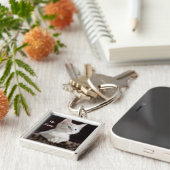 かわいい猫のパーソナライズされた写真 キーホルダー (側面)