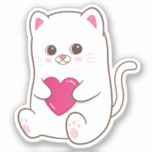 かわいい猫のピンクハートバレンタイン