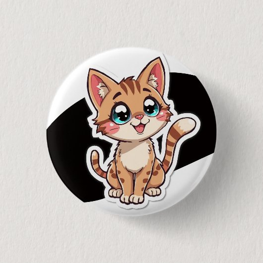 かわいい猫のピンバッジ 缶バッジ (正面)