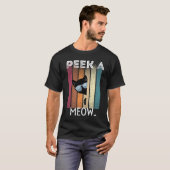 かわいい猫のピーク・ア・ミャオ Tシャツ (正面フル)