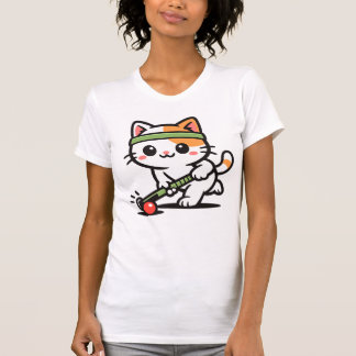 かわいい猫のフィールドホッケー Tシャツ