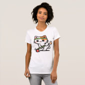 かわいい猫のフィールドホッケー Tシャツ (正面フル)