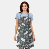 かわいい猫のフローラ エプロン (着用した状態)