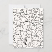 かわいい猫のブライダルシャワー 招待状 (裏面)