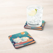 かわいい猫のプラスチックのコースターセット コースター (右側)