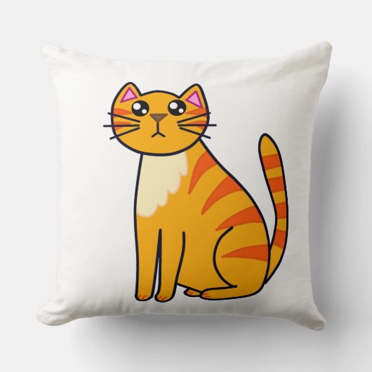 かわいい猫のプリント枕 クッション (正面)
