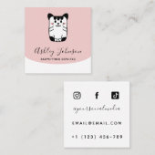 かわいい猫のベビーシッターサービスがソーシャルメディアに登場 スクエア名刺 (正面/裏面)