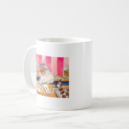かわいい猫のベーカリーのマグ コーヒーマグカップ (正面左)