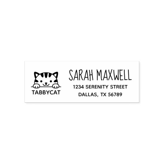 かわいい猫のペットの名前のアドレス セルフインキングスタンプ (デザイン)