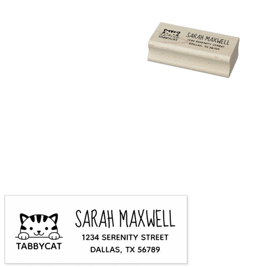 かわいい猫のペットの名前のアドレス ラバースタンプ (押印)