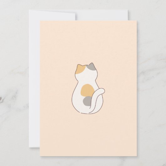 かわいい猫のペットの誕生日 招待状 (裏面)