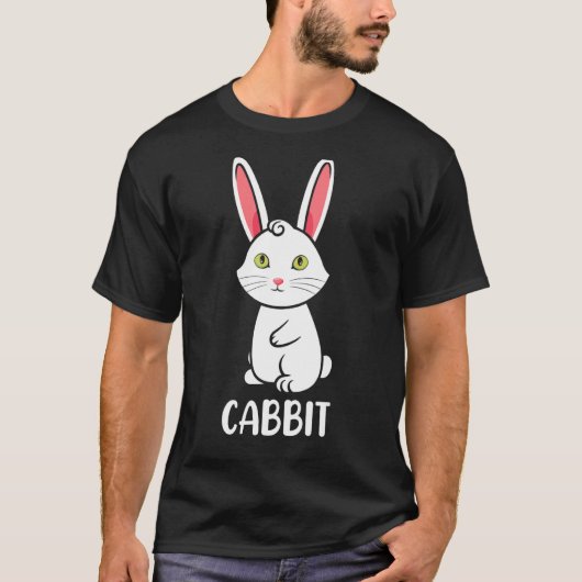 かわいい猫のホルダー服の猫うさぎ キャビット Tシャツ (正面)