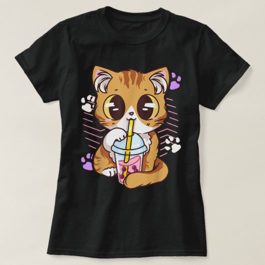 かわいい猫のボバティー Tシャツ (デザイン正面)