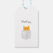 かわいい猫のポケットで、ブーを覗く、コスチュームハロウィーン ギフトタグ (正面)