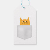 かわいい猫のポケットで、ブーを覗く、コスチュームハロウィーン ギフトタグ (裏面)