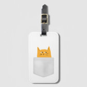 かわいい猫のポケットで、ブーを覗く、コスチュームハロウィーン ラゲッジタグ (正面縦)
