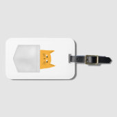 かわいい猫のポケットで、ブーを覗く、コスチュームハロウィーン ラゲッジタグ (正面横)