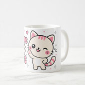 かわいい猫のポジティブな名言「やってやる!」 コーヒーマグカップ (正面右)