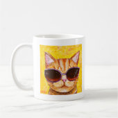 かわいい猫のマグおもしろいな猫のマグのオレンジ虎猫猫のマグ コーヒーマグカップ (左)