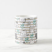 かわいい猫のマグよくはしゃぐ – 糸で子猫 コーヒーマグカップ (中央)