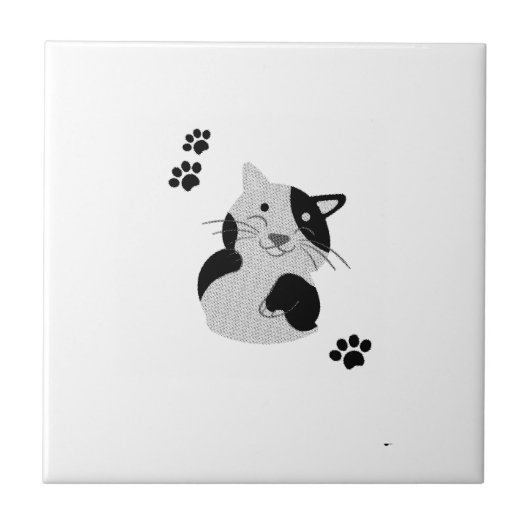 かわいい猫のマグカップ タイル (正面)