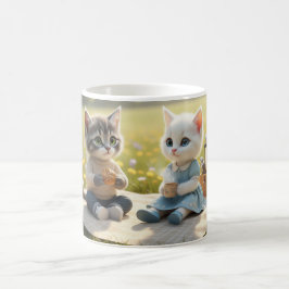 かわいい猫のマグカップ｜トム＆ルナの春のピクニック コーヒーマグカップ