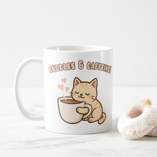 かわいい猫のマグカップ - 面白いコーヒー愛好家のギフト コーヒーマグカップ (ドーナツ)